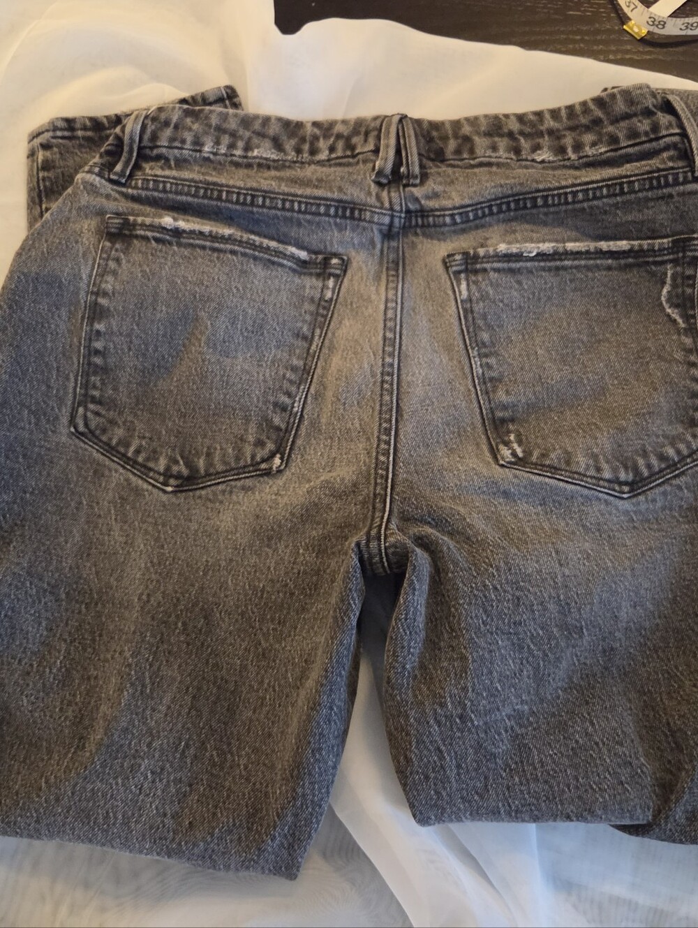 Good American High Rise Distressed Acid Wash Skinny Jeans Faded Black -10 / 30 - Picture 13 of 16